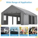 Thanaddo Heavy Duty Car Port with Roll-up Sidewall and Ventilated Windows