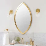 Oval Shape Metal Frame Wall Mirror,Gold By Casagear Home