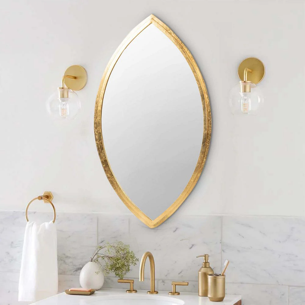 Oval Shape Metal Frame Wall Mirror,Gold By Casagear Home Oval Shape Metal Frame Wall Mirror,Gold By Casagear Home