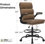 Amseatec Tall Office Chair with Padded Flip-up