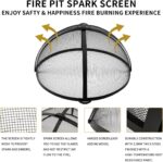 WeCooper Outdoor Fire Pit Spark Screen Cover Accessory,Fire Mesh Screen Guard