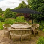 Grey 3m LED Cantilever Parasol with Rain Cover