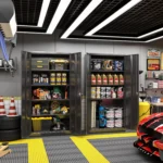 Greenvelly 72 Black Storage Cabinet with Doors