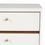 26" 2-Drawer Nightstand with Angled Legs,White and Brown By Casagear Home
