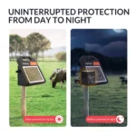 Andmon 10 Miles Solar Electric Fence Charger with Day or Night Mode