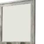 Wall Mirror with Rectangular Frame and Molded Details,Gray By Casagear Home