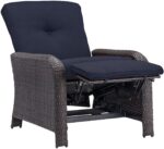 Outdoor Strathmere Luxury Recliner,Navy Blue