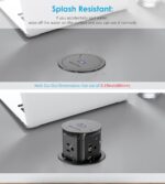 Jgstkcity Pop Up Outlet with 15W Wireless Charger,4 Outlets 15A,Splash Resistant