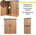 Aivituvin with Strong Metal Frame Garden Tool Shed Storage House Cabinet with Adjustable Shelfs