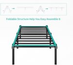 HAAGEEP Tall Platform Bed Frame Twin Size Metal Bedframe No Box Spring Needed