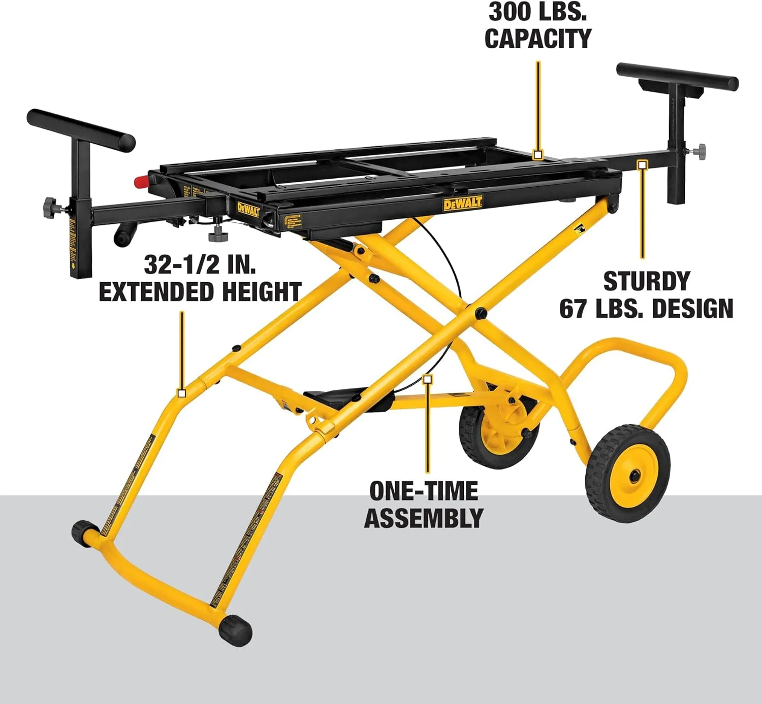 DEWALT Miter Saw Stand With Wheels (DWX726),Yellow