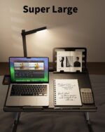 SAIJI Laptop Bed Tray Desk with LED Desk Light