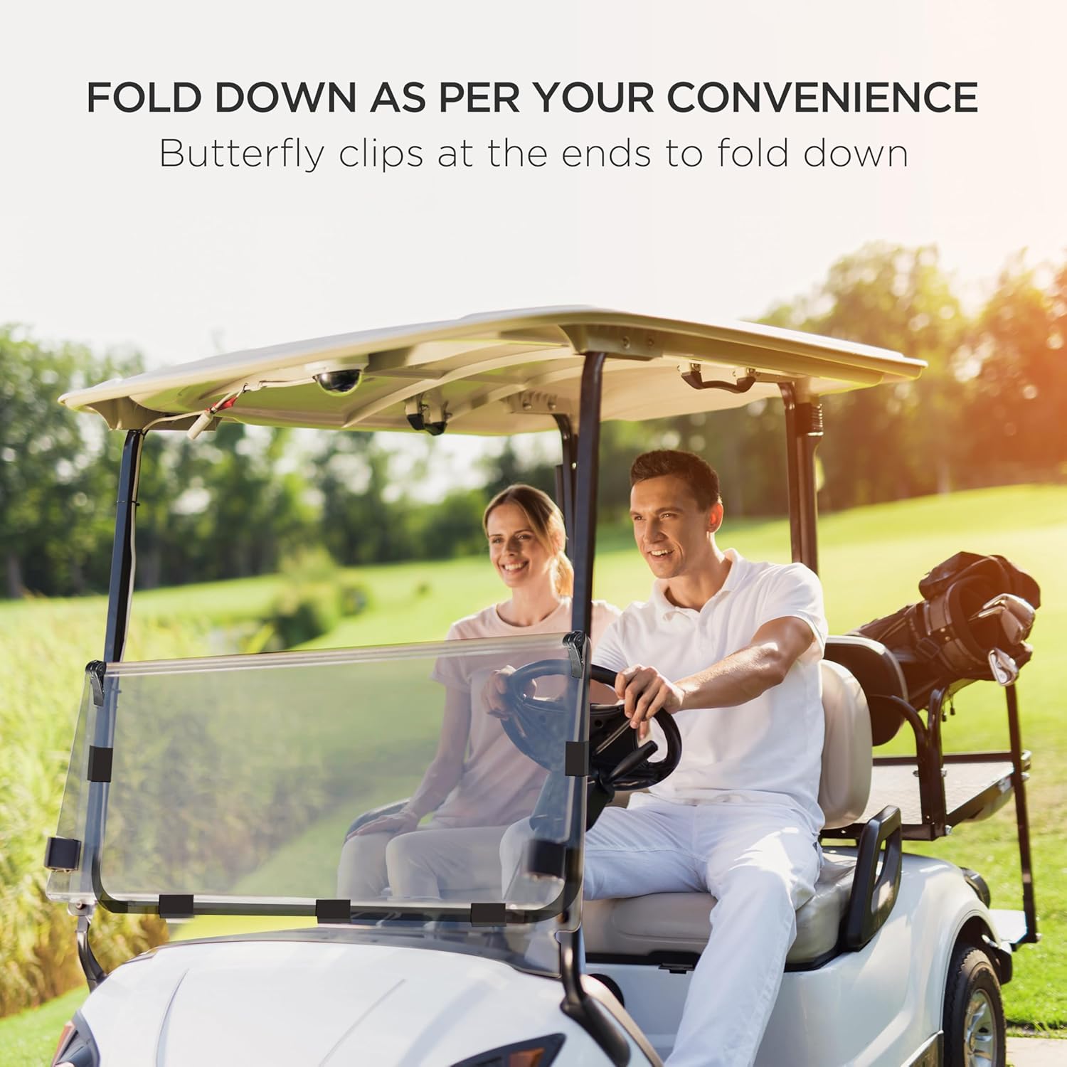 ZivPlay Golf Cart Windshield Shatterproof Anti Glare