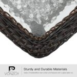 VONZOY 3 Pieces Patio Furniture Set with Rocking Chair,Thickened Cushions