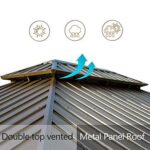 Outdoor Hardtop Gazebo 2021 New ?C Galvanized Steel Double Roof,Patio Gazebo Canopy with Privacy Curtains and Netting,WoodLooking Finish Aluminum Frame Cavus 12'X20?? by domi outdoor living