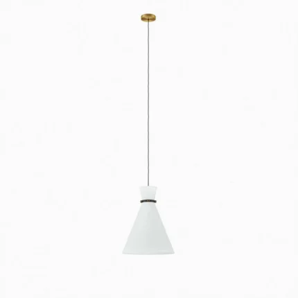 Modway Starlight 1-Light Pendant Light in White Satin Brass