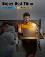 SAIJI Laptop Bed Tray Desk with LED Desk Light