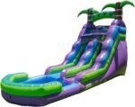 HeroKiddo 16' Purple Tropical Lightweight Premium Commercial Grade Water Slide Inflatable with Attached Pool for Kids and Adults (with Blower),Wet Dry Use,Summer Fun