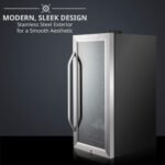 18 Bottle Compressor Wine Cooler Refrigerator w/Lock,Large Freestanding Wine Cellar For Red,White,Champagne or Sparkling Wine,41f-64f Digital Temperature Control Fridge Glass Door Black