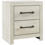 2 Drawer Nightstand with Bar Handles,White By Casagear Home