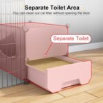 Oneluck Cat Cage with Litter Box,4-Tier DIY Cat Enclosures for 1-2 Cat