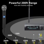 Innopow Dual UHF Metal Cordless Mic Set 16 Hours Continuous,Fixed Frequency