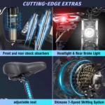 Eletric Bike for Adults,750W Motor 48V 20Ah Removable Battery 26'' Fat Tire Folding E-Bike Shimano 21-Speed MTB Cycling UL2849