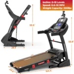 Famistar Folding Treadmill for Home with 15 Levels Auto Incline,300LB Capcity,10MPH Fast Speed Controls