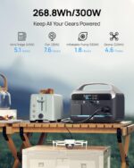 DaranEner Portable Power Station 300W. 268.8Wh (600W Surge) LiFePo4 Solar Generator