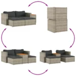 2 Seater Rattan Garden Sofa Set With Cushions