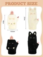 2 Pairs Winter Women Gloves Thick Warm Soft Plush