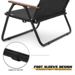 MoNiBloom Folding Double Camping Chair with Armrest,2-Person Beach Chairs for Outdoor Camping Lawn Travel Patio Picnic,Black