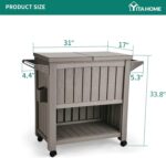 YITAHOME 85 Quart Rolling Cooler Cart with Bottle Opener Drainage,Portable Cooler on Wheels