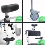 Arkantos Tilt 30??Shower Commode Wheelchair,Shampoo Chair with Headrest and Bucket