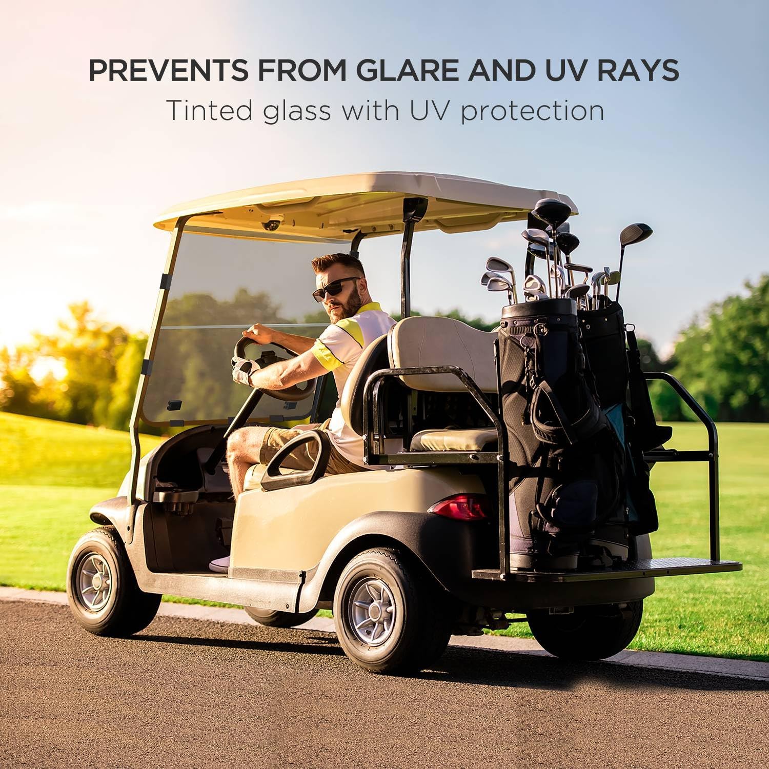 ZivPlay Golf Cart Windshield Shatterproof Anti Glare