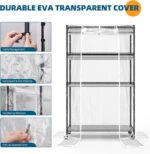 Barrina Mini Greenhouse with LED Grow Light 4-Tier Portable Metal Plant Stand