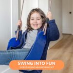 6 Piece Indoor Doorway Gym Set for Kids ÿ Indoor Swing for Kids Includes Kids Swing Chair,Rings,Hanging Trapeze,Ladder,Swinging Rope & Pullup Bar