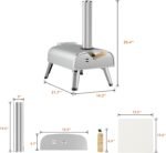 Aidpiza Pizza Oven Outdoor 12" Wood Fired Pizza Ovens Pellet Pizza Stove