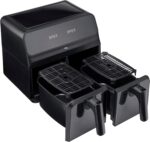 Cooks Professional 8 Litre Dual Digital Air Fryer with Double Twin Basket | Stainless Steel Energy Saving Instant Fryer with Double Drawers & Preset Functions | 8L Capacity (XL) | Black