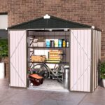 UDPATIO Outside Lockable Metal Garden Shed Steel Anti-Corrosion Outdoor Storage House