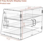 Cuguords 3 Tray Display Case with Serving Tong 21 x 17.2 x 13.7 inch
