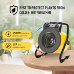 Flora Element Greenhouse Heater with Digital Thermostat,Electric Portable Heater Fan