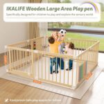 IKALIFE Large Wooden Baby Playpen
