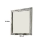 Wall Mirror with Rectangular Frame and Molded Details,Gray By Casagear Home