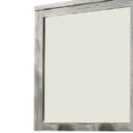 Wall Mirror with Rectangular Frame and Molded Details,Gray By Casagear Home