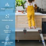 Anyelse Foldable Step Ladder Heavy Duty Work Bench with One-Touch Automatic Fold