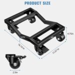 KEDSUM Car Dolly Set of 4 with 2 Brake Wheels + 2 Swivel Wheels