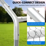 Dextrus Chicken Run Coop 13.1 x 9.8 x 6.4 ft Large Metal Chicken Coop Spire Shaped,Walk-in Hen Cage,Outdoor Poultry Cage with Waterproof Cover and Wire Mesh for Backyard,Yard Outdoor