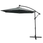 Grey 3m LED Cantilever Parasol with Rain Cover