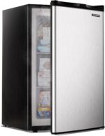 Upright freezer,3.0 Cubic Feet,Single Door Compact Mini Freezer with Reversible Stainless Steel Door,Small freezer for Home/Dorms/Apartment/Office (Silver)